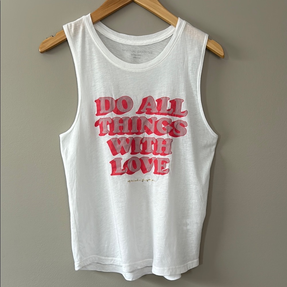 Spiritual Gangster Do All Things With‎ Love Tank Sleeveless Muscle Tee Sz XS